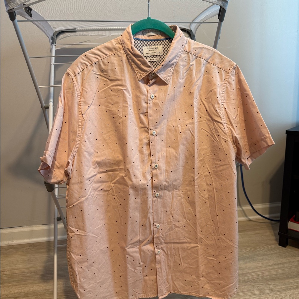 Cactus Pink Casual Button Down Shirt Lightweight Summer Essential